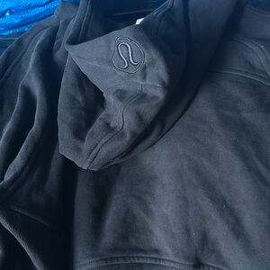 Lululemon Scuba Oversized Full Zip Hoodie Black Crop Jacket Women's Medium